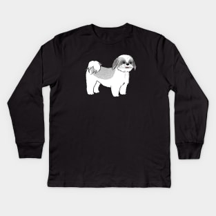 Shih Tzu Cartoon Dog Kids Long Sleeve T-Shirt